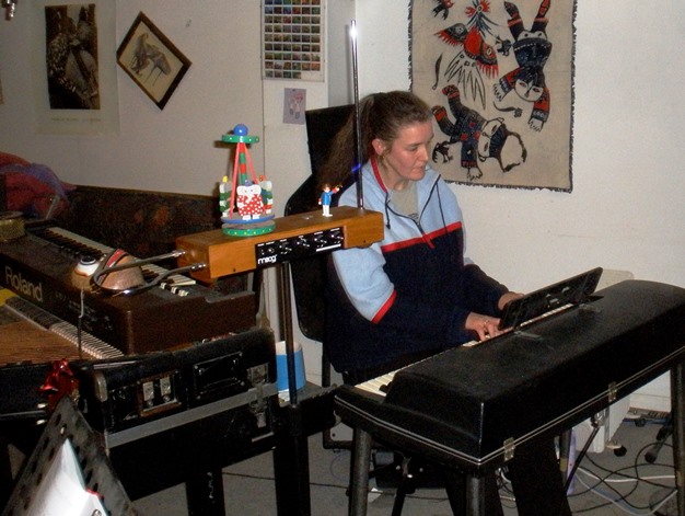 Andrea Hunnisett adding some Wurlitzer electric piano - 18.06.14