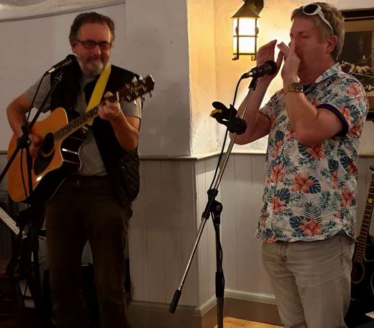 The Stage Door with Del on harmonica - 8/01/20 Photo: Heather