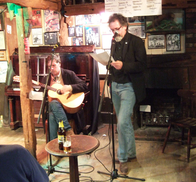 With Mark Eason doing a couple of Lou Reed songs at The Six Bells in 2014 - Photo: Simon Watt