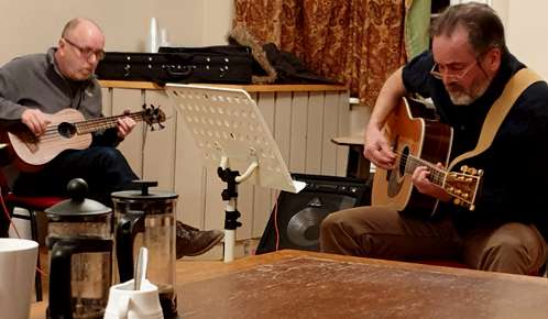 All alone at the Elephant and Castle with Martin Lee on bass ukulele - 10/03/19 Photo: Heather