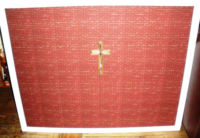 Church wall with cross