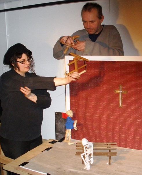 Lights, camera, action - Raven & Tony in position for the opening scene