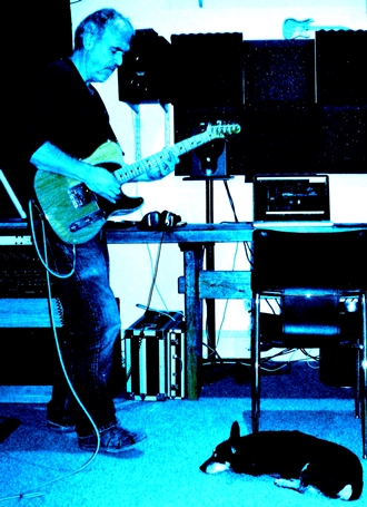 Bob doing a Telecaster part on King of the flies - 30/01/16 - Photo: C J Martin