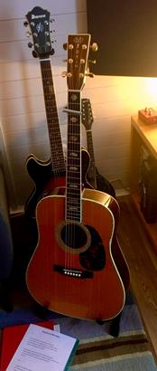 Martin guitar ready for action in the studio - Then & Now 2